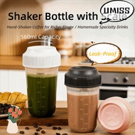 UMISTYDREAM9IQ0 Shaker Bottle, 560ML Plastic Tumbler, Microwave Safe Leakproof with Scale Coffee Mix