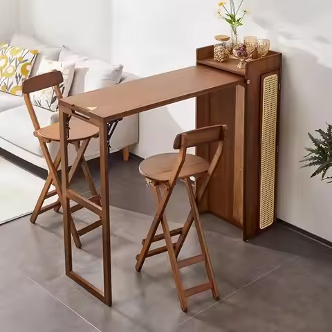 Tall Legs Space Saving Dining Tables Long Folding Narrow Slim Dining Table Multifunctional Chic Tabl