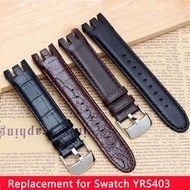 76H 1:1 New High quality Genuine leather watchband 21mm leather strap special for swatch YRS40 h33