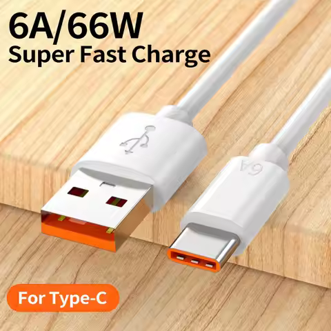 6A 120W USB Type C Fast Charging Cable Super Quick Charge Data Cord for Xiaomi Redmi USB A to C Tran
