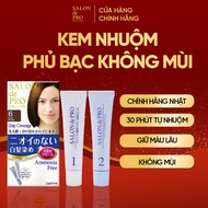 Kem nhuộm tóc phủ bạc cao cấp Salon de - Màu Pro 6 Nâu đen Chính hãng Nhật Bản không mùi