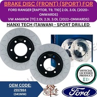 HANSI GENUINE DISC ROTOR (FRONT, REAR) FOR FORD RANGER [RAPTOR, T9, T10] / VW AMAROK [T1] (341MM) (3
