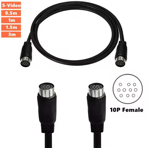 Mini DIN 10Pin Male to Female/Male to Male/Female to Female Audio Cable for TV Receiver Monitor Proj