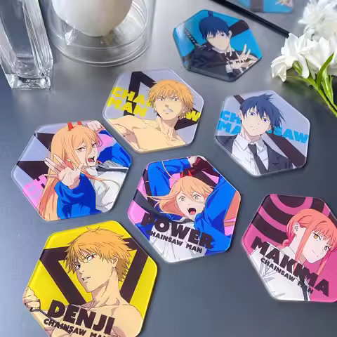 artoon, animation, chainsaw man, magnetic tile decoration gift, anime acrylic refrigerator sticker s