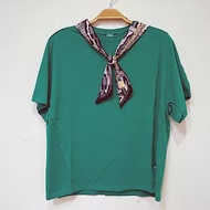 【Wonderland】韓國小領巾兩件套百搭純色T恤(4色) FREE 綠色