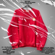 RAON ORIGINAL/CREWNECK SWEATER/OVERSIZE SWEATER/RED SWEATER/CREWNECK OVERSIZE/PEANUT SWEATER/SNOOPY 
