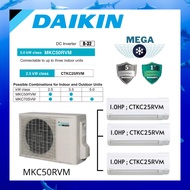 DAIKIN MULTI-SPLIT AIR COND R32 INVERTER [OUTDOOR MKC50RVM 2.0HP] + [3 UNIT 1.0 HP CTKC25RVM]