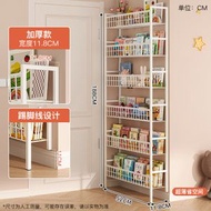 門後置物架 鐵藝超薄書架 落地兒童簡易極窄夾縫牆上壁掛家用收納櫃(平行進口）（快遞送貨上門）
