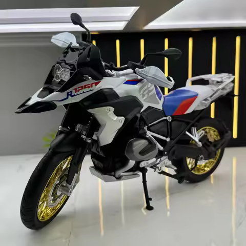 1:9 BMW R1250 GS Water Bird Adventure Alloy Diecast Metal Model Motorcycle Sound & Light Model Toys 