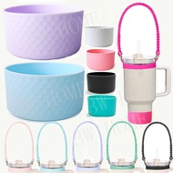 2pcs/set Universal Tumbler Handle Strap with 7.5cm Diamond Protective Silicone Boot For20oz/30oz/ 40