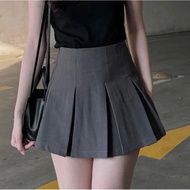 Large pleated short skirt with high waist tennis shape, tennis skirt with safety shorts inside 0411