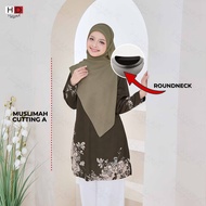 Women'S Floral Print Muslim Long-Sleeve T-Shirt, Plus Size Sports Jersey/Shirt (Size S-5XL)