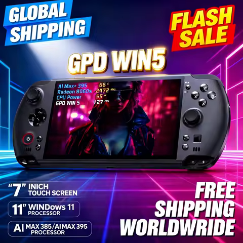 New GPD Win5 7" 120Hz 1080P LTPS Screen Handheld Gaming Console AMD395 M.2 2280 SSD Windows11 RGB Er