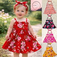 VHR OOTD Spaghetti w/ Turban Baby Dress 0-12mos. Kids Girls Cute Fashion Wear Dress Baby Girl Baby G