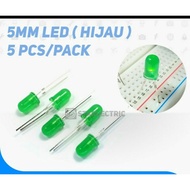 HIJAU 5mm green led (5 pcs)