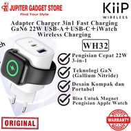 KIIP WH32 Adapter 3in1 USB + Type C + Apple Watch Wireless Charging - Fast Charging GaN 6 22W