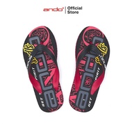 MERAH Ando Official Gyokko Flip Flops for Men - Black,/, Red