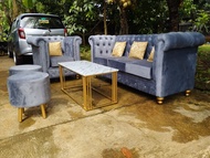 Set Kursi Tamu Sofa Mewah Jok Bludru