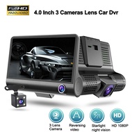 [FN]3 กล้อง DVR รถ HD 1080P 4.0 นิ้ว Dash Cam รถบันทึกวิดีโอลงทะเบียนอัตโนมัติ Dvrs with Rear Camera กล่องดำกล้องมองหลัง D504