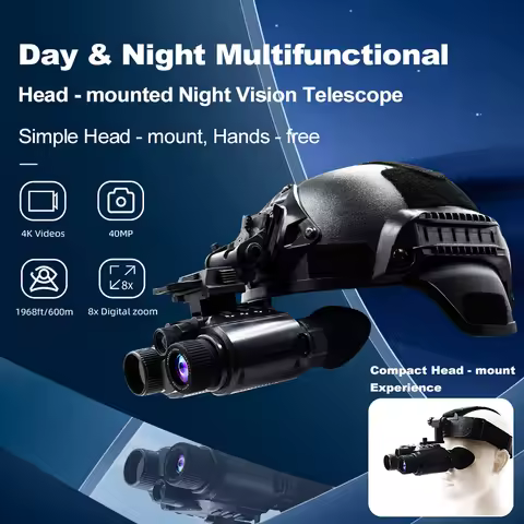 Ultra-Long Range 3280ft Night Vision Goggles 4K Imaging 64GB Card Compass & Tactical Light for Outdo