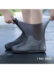 1對 橡膠雨靴套,適用於戶外運動,矽膠防水鞋套適用於雨天,可重複使用,防滑雨靴套,防雨沙子矽膠鞋套,防水鞋套,適用於雨天逛街,可重複使用防滑雨靴（適合34-45號碼尺寸）