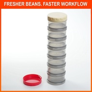 Coffee Bean Cellar Container for Single Dose. Airtight, Tinted & Stackable Storage. Alternative to D