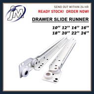 JM Jinming (Drawer) Quality Drawer Slide Runner [Nylon Bearing] WHITE