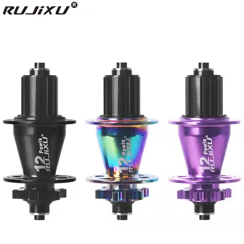 RUJIXU 12 Pawls MTB bike wheel hub 32H 5 bearings 12 claws 8 9s 10s 11s 12s HG bicycle disc brake dr