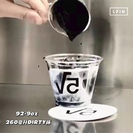 [92-9oz Dirty Cup] Disposable Coffee PET Cup Blank Ready Stock
