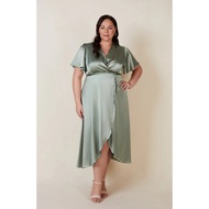 GC020 | ELORA MIDI DRESS BRIDESMAID PARTY DRESS SATIN VELVET MATERIAL WOMEN'S CHRISTMAS DRESS KOREAN