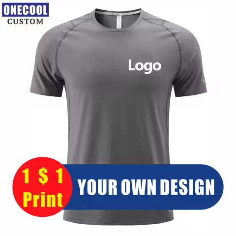 ONECOOL Quick-Drying Custom T Shirt Logo Print Group Men And Women Clothing Embroidery 6 Colors Euro