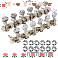 CAJA1 Guitar Tuning Pegs​, ​Metal Construction​ 12-String Guitar​ ​Machine Head Tuners​, Tuning Key 