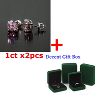 DJMAX Rare Pink 1ct Moissanite Stud Earring for Women Top Quality Original 925 Sterling Silver Ladys