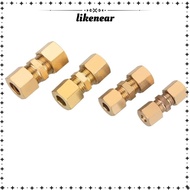 LIKENEAR Brass Compression Fitting, Straight Brass Tube Fitting Connector, Connector Multiple Sizes 