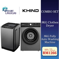 [COMBO SET] KHIND 8KG CLOTHES DRYER CD819 + 8KG FULLY AUTO WASHING MACHINE WM80A