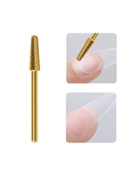 金色指甲磨頭,1入組鎢鋼指甲鑽頭可用於去除角質,3/32''電動指甲磨機角質清潔工具角質除去器磨頭