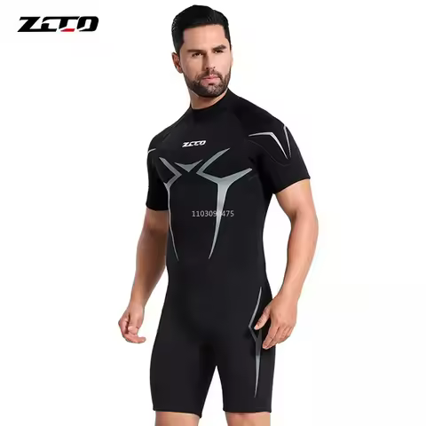 ZCCO 3mm Neoprene Wetsuit Man Women Short Sleeve High Elasticity Surf Suits Back Zip Comfortable Bat