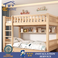 RR Wooden Double Decker Bunk Bed Double bunk bed with upper and lower bunk beds