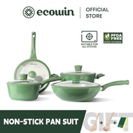 ECowin - 4-piece cookware set, non-stick pan, deep pan, frying pan, frying pan, soup pot