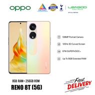 OPPO Reno 8T 5G (8GB RAM + 256GB ROM) 120Hz 3D Curved Screen 6.7" display, 108MP Portrait Camera, 4500 MAh 67W SUPERVOOCTM Charge at Lightspeed, Original Handphone, 1 Year Warranty By OPPO