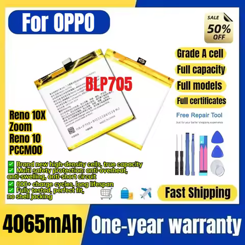 BLP705 for OPPO Reno 10X Zoom/Reno 10/PCCM00 Phone Battery High Capacity Battery Replacement Bateria