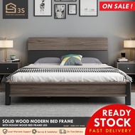 [3S  FURNITURE] Europe Modern Stylish Solid Ash Wood Queen Size Bed Frame * FREE INSTALLATION * (1Yr Local Warranty)