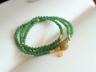 4mm天然和田玉 /和闐玉-菠菜綠碧玉. 和田玉糖料雕花圓珠多圈手串