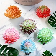 KOOLISM 2pcs Artificial Succulent Plants, DIY Mini Fake Succulent Flocking Plants, Fake Succulent Pl