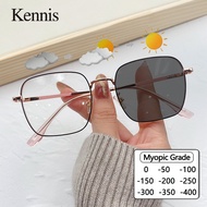 Photochromic Power Glasses Anti Blue Light For Women Men With Power Transition Grey -50/-100/-200/-3