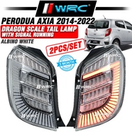 Perodua Axia 2014 - 2022 Dragon Scale Tail Lamp With Signal Running ( Albino White )