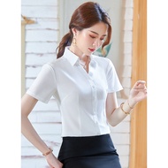baju perempuan blouse women korean style Baju kaunter penerimaan tetamu hotel formal lengan pendek V