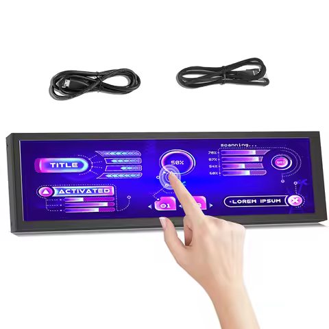 HDMI Touch Long Wide Monitor With Case PC Temperature Display PC Sensor Panel Display Small Extender