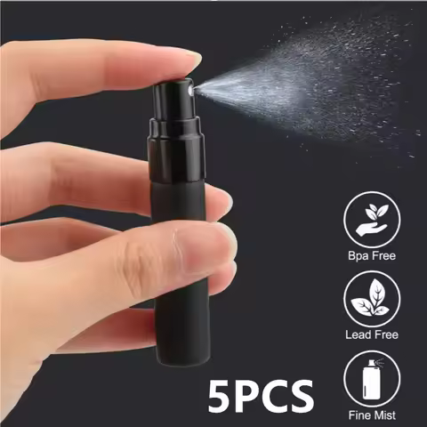 5PCS 5ml 10ml Portable Black Perfume Bottle Perfume Glass Bottle Empty Cosmetics Bottle Sample Test 