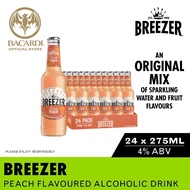 [1 CASE] BREEZER Peach Flavoured Alcohol Drink - 275ml / 27.5cl, 4% ABV - Ready to Drink Juicy Peach